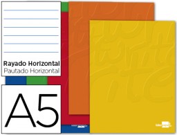 Libreta escolar Liderpapel A5 80h 60g/m² raya horizontal colores surtidos